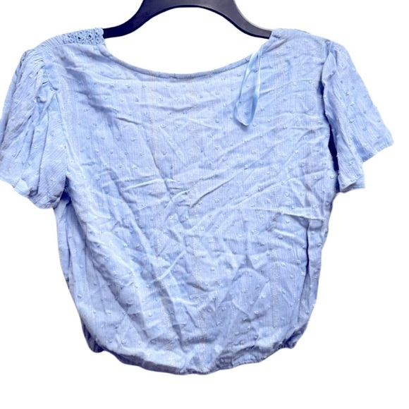 Kingston Grey Juniors' Swiss-Dot Flutter-Sleeve Top, women’s shirt size L, lilac - Picture 7 of 10